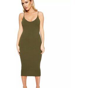 Naked Wardrobe Olive Open Back Strappy Racerback Dress Size S
